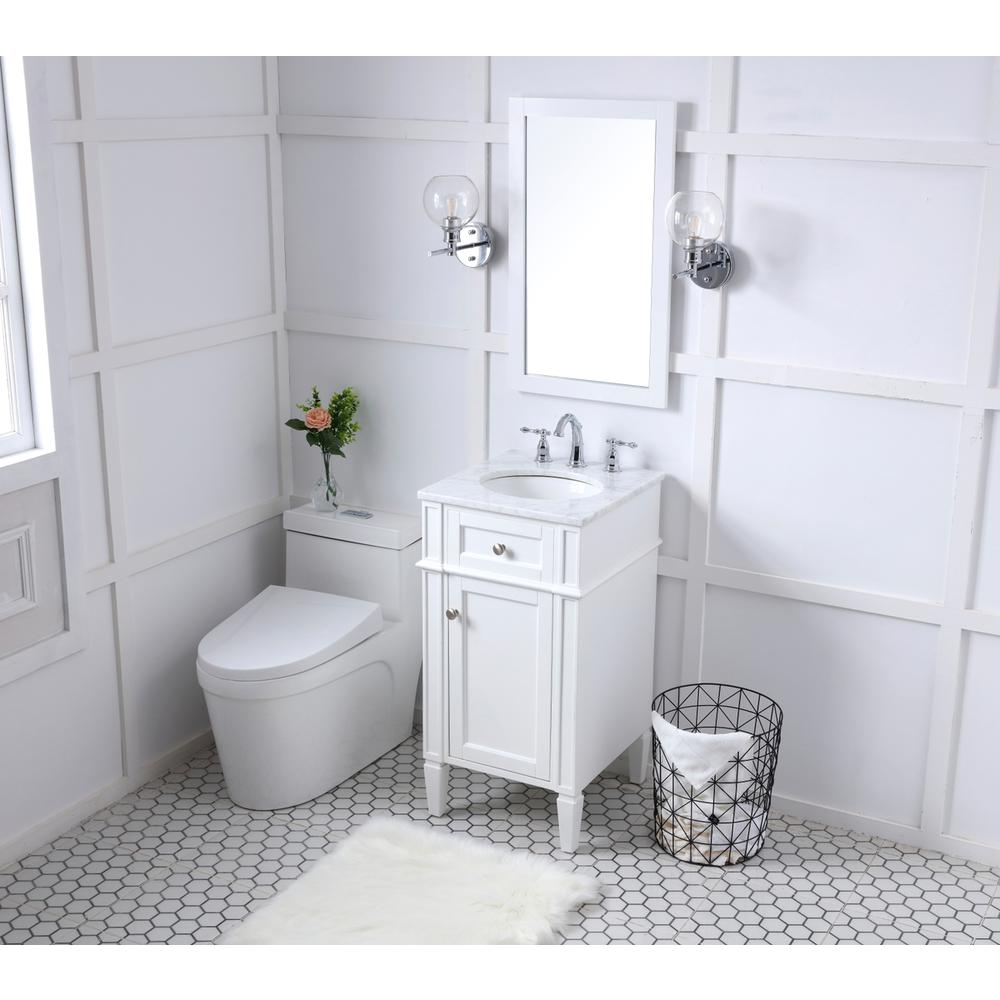 18 in. Single Bathroom Vanity set in white. Picture 11