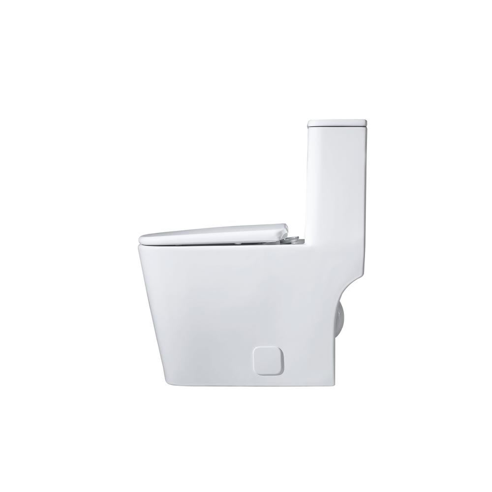 Winslet One-piece floor Square Toilet 27x14x31 in White. Picture 8