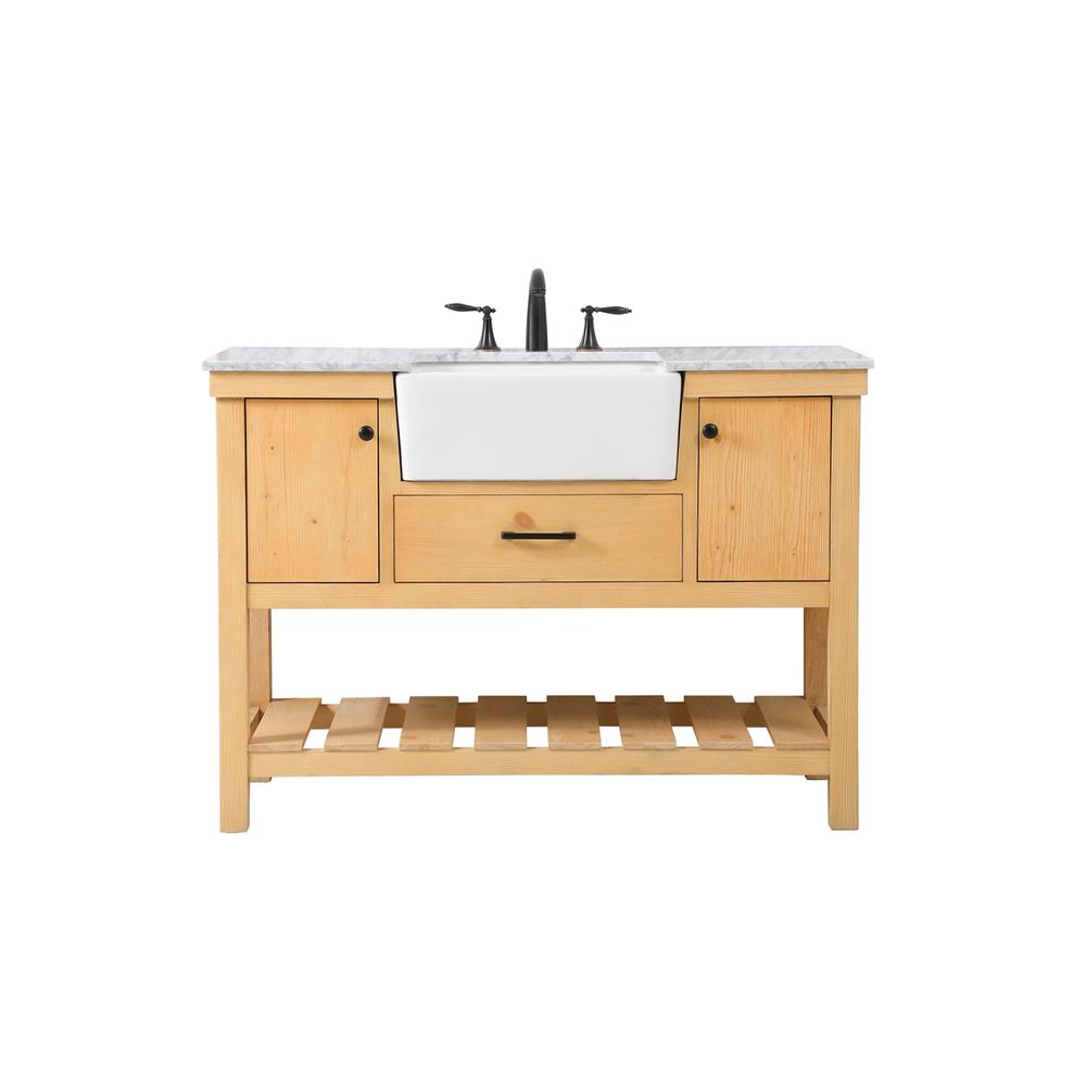 48 inch Single bathroom vanity in natural wood. Picture 1