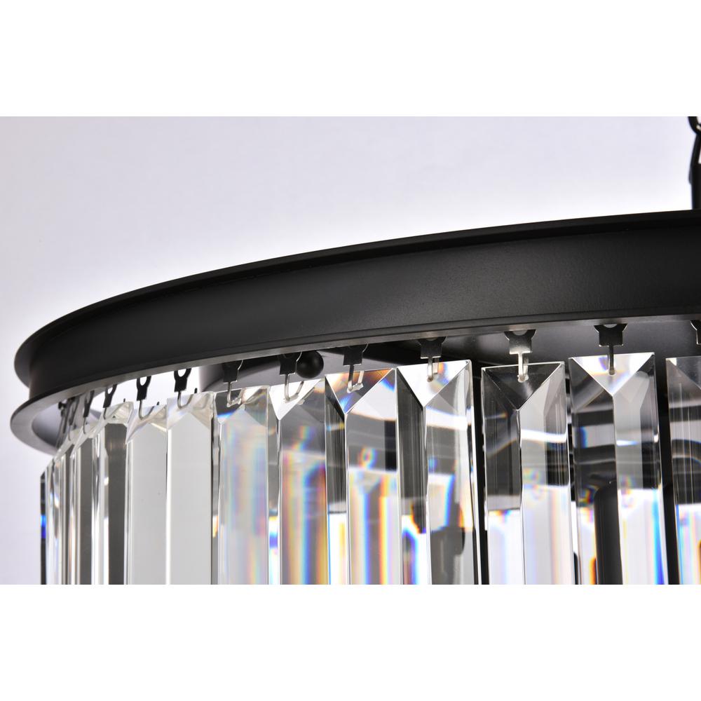 Sydney 8 light Matte Black Chandelier Clear Royal Cut Crystal. Picture 4
