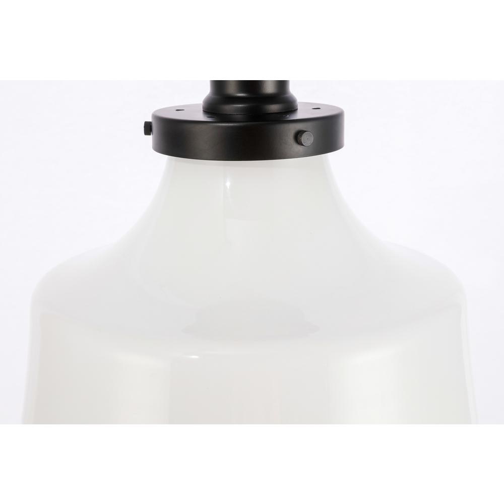 Lyle 1 light Black and frosted white glass Flush mount. Picture 8