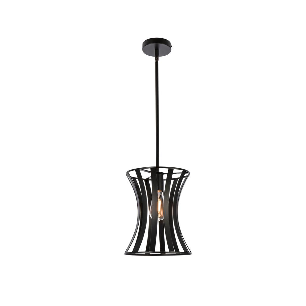 Lily 1 light pendant in black. Picture 1