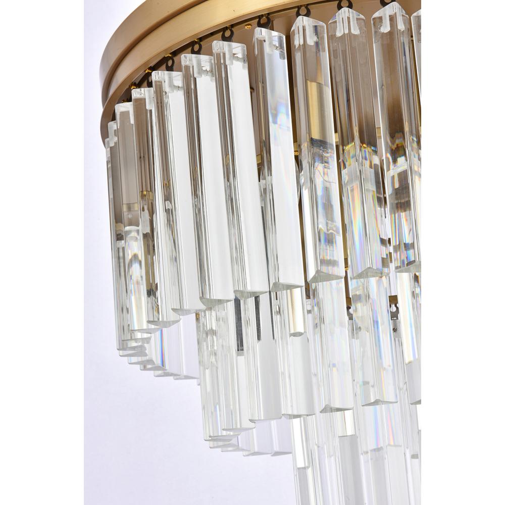 Sydney 20 inch round crystal flush mount in satin gold. Picture 3