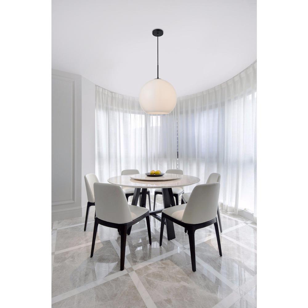 Baxter 1 Light Black Pendant With Frosted White Glass. Picture 6