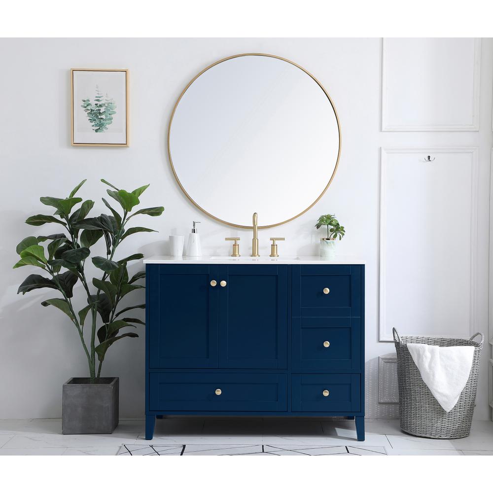 42 inch Single Bathroom Vanity in Blue. Picture 4