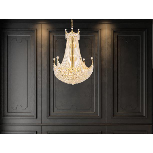 Corona 24 light Gold Chandelier Clear Royal Cut Crystal. Picture 7