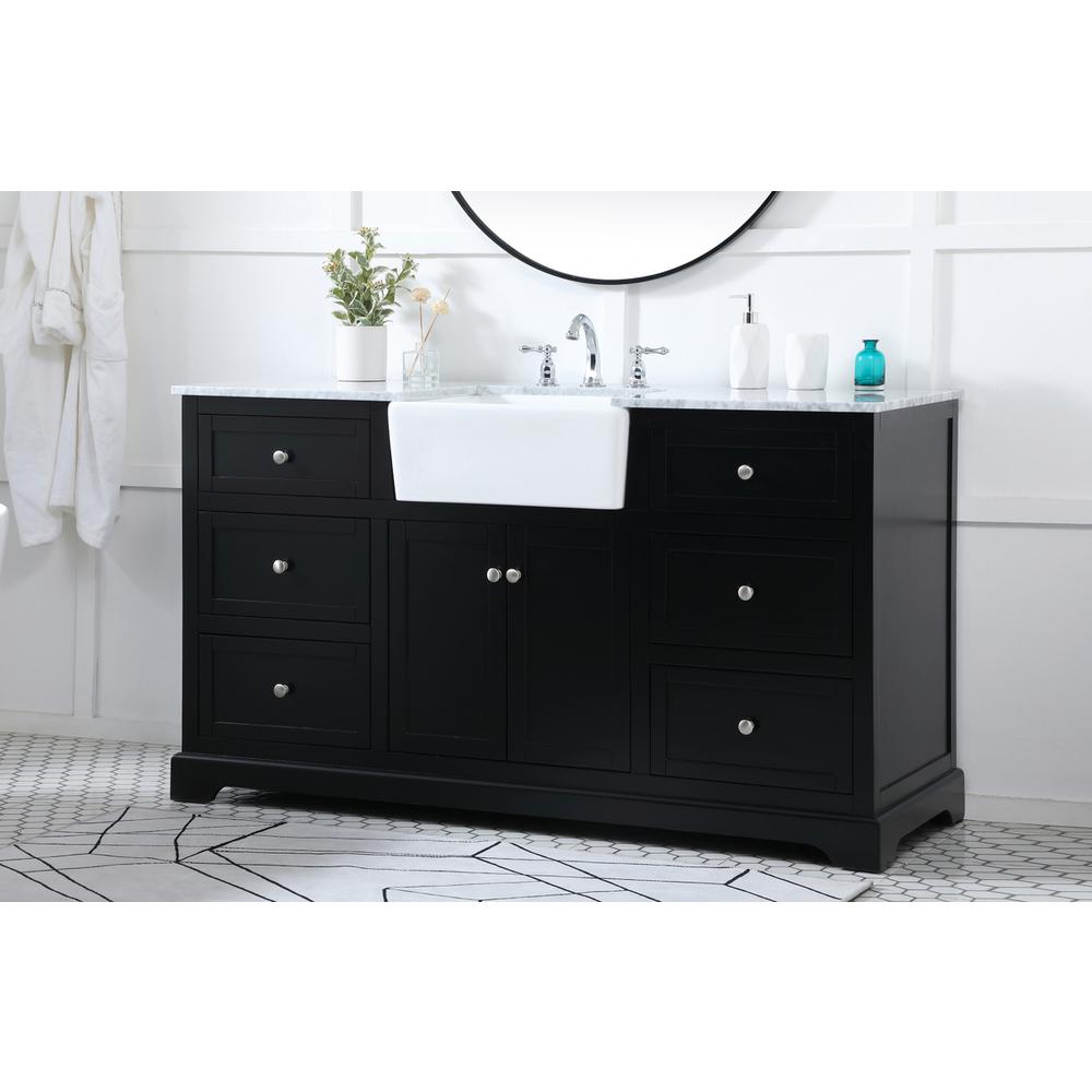 60 inch Single bathroom vanity in black. Picture 2