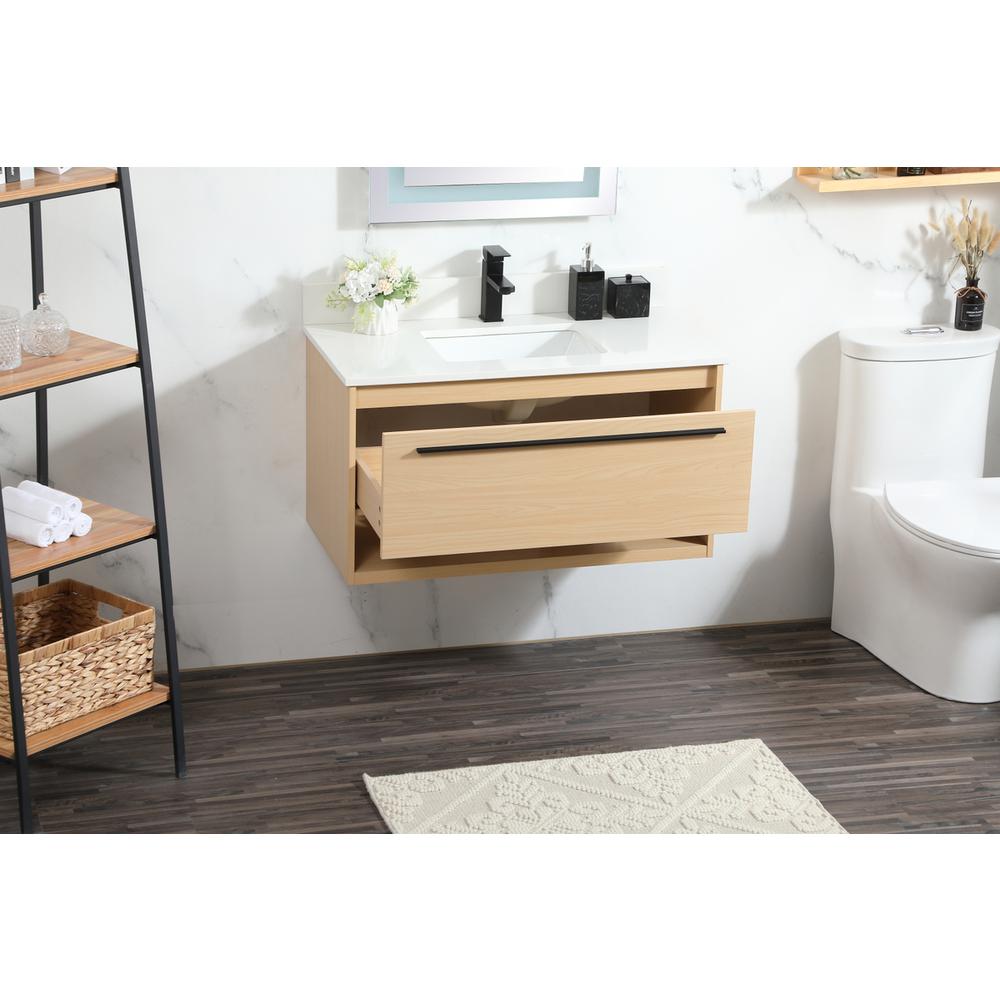 36 inch Single bathroom vanity in maple with backsplash. Picture 3