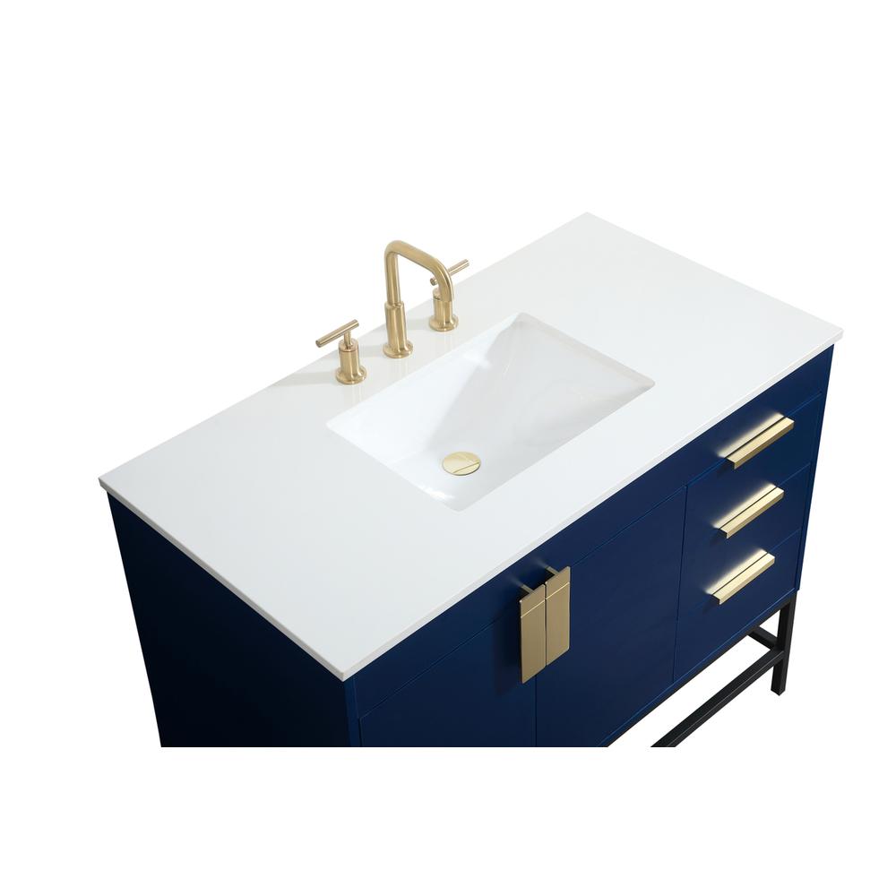 42 inch Single bathroom vanity in blue. Picture 10