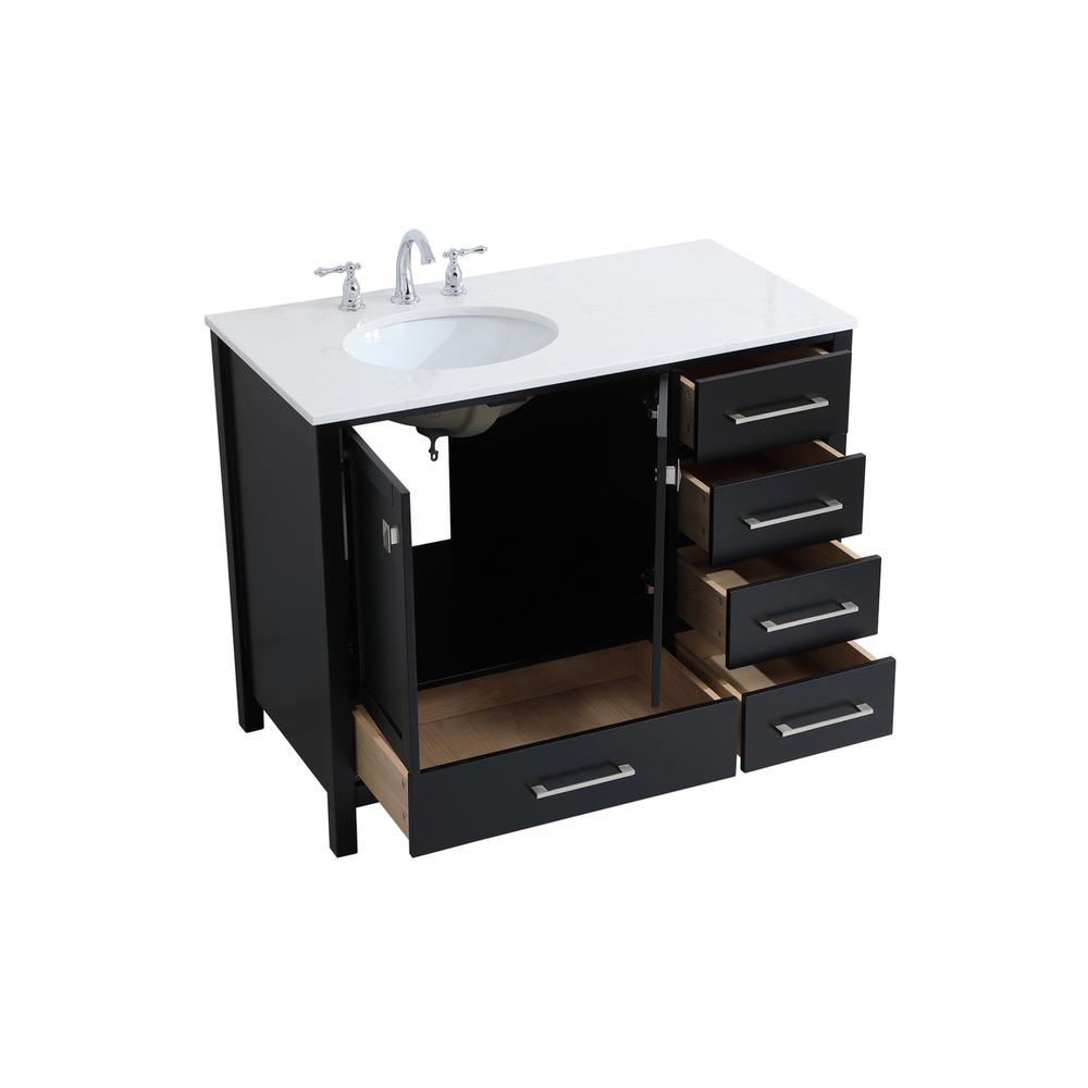 42 inch Single Bathroom Vanity in Black. Picture 8