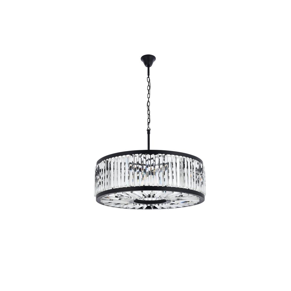 Chelsea 10 light Matte Black Chandelier Clear Royal Cut Crystal. Picture 6