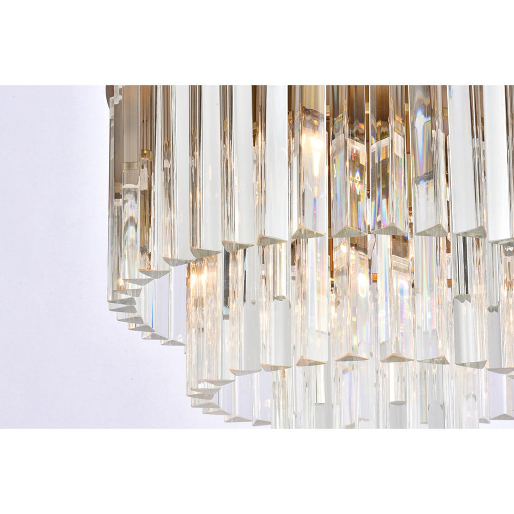 Sydney 20 inch round crystal flush mount in satin gold. Picture 5