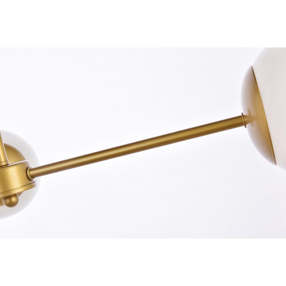 Briggs 32 inch pendant in brass with white shade. Picture 5