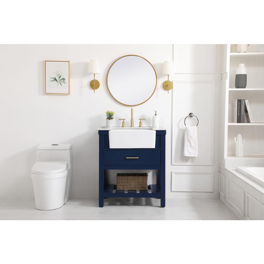30 inch Single bathroom vanity in blue. Picture 4