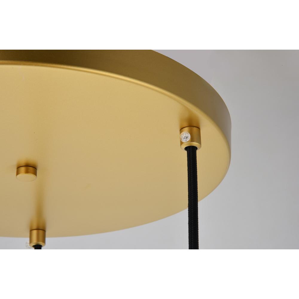 Baxter 3 Lights Brass Pendant With Clear Glass. Picture 5