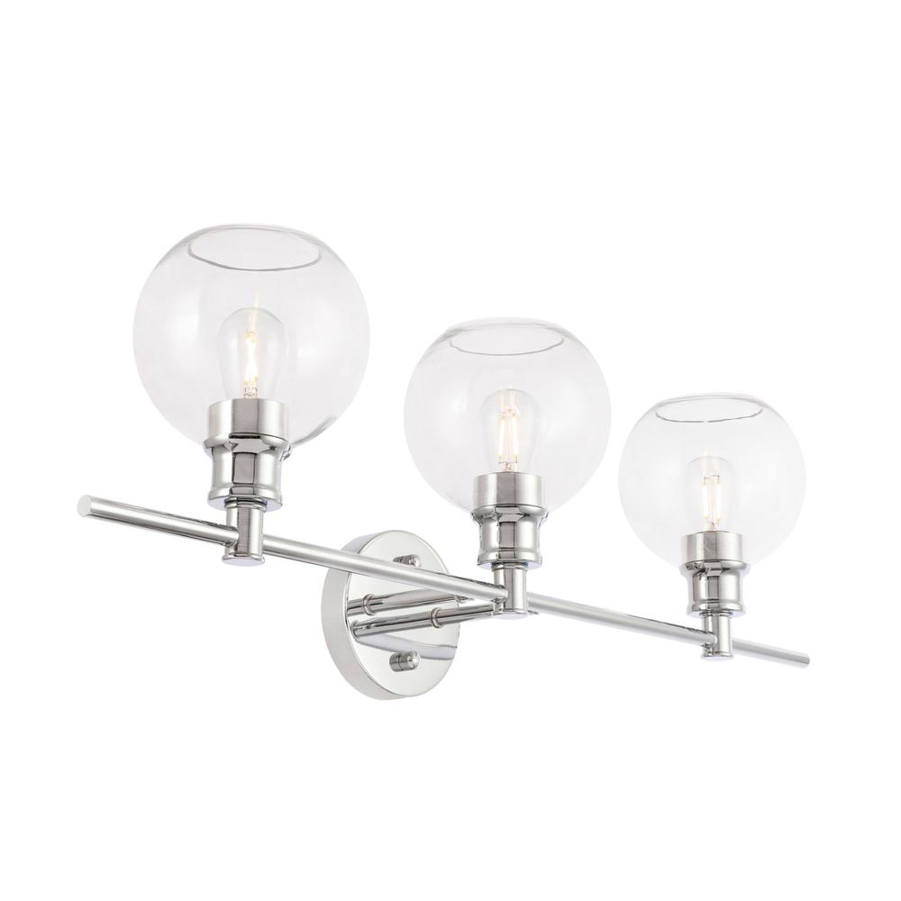 Collier 3 light Chrome and Clear glass Wall sconce. Picture 7