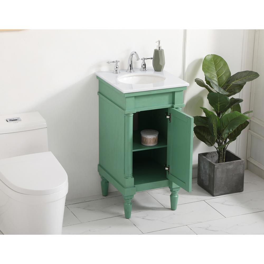 18.5 inch Single Bathroom vanity in vintage mint. Picture 3
