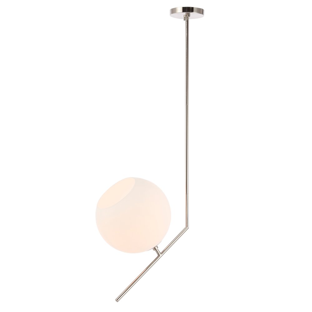 Ryland 1 Light Chrome And Frosted White Glass Pendant. Picture 5