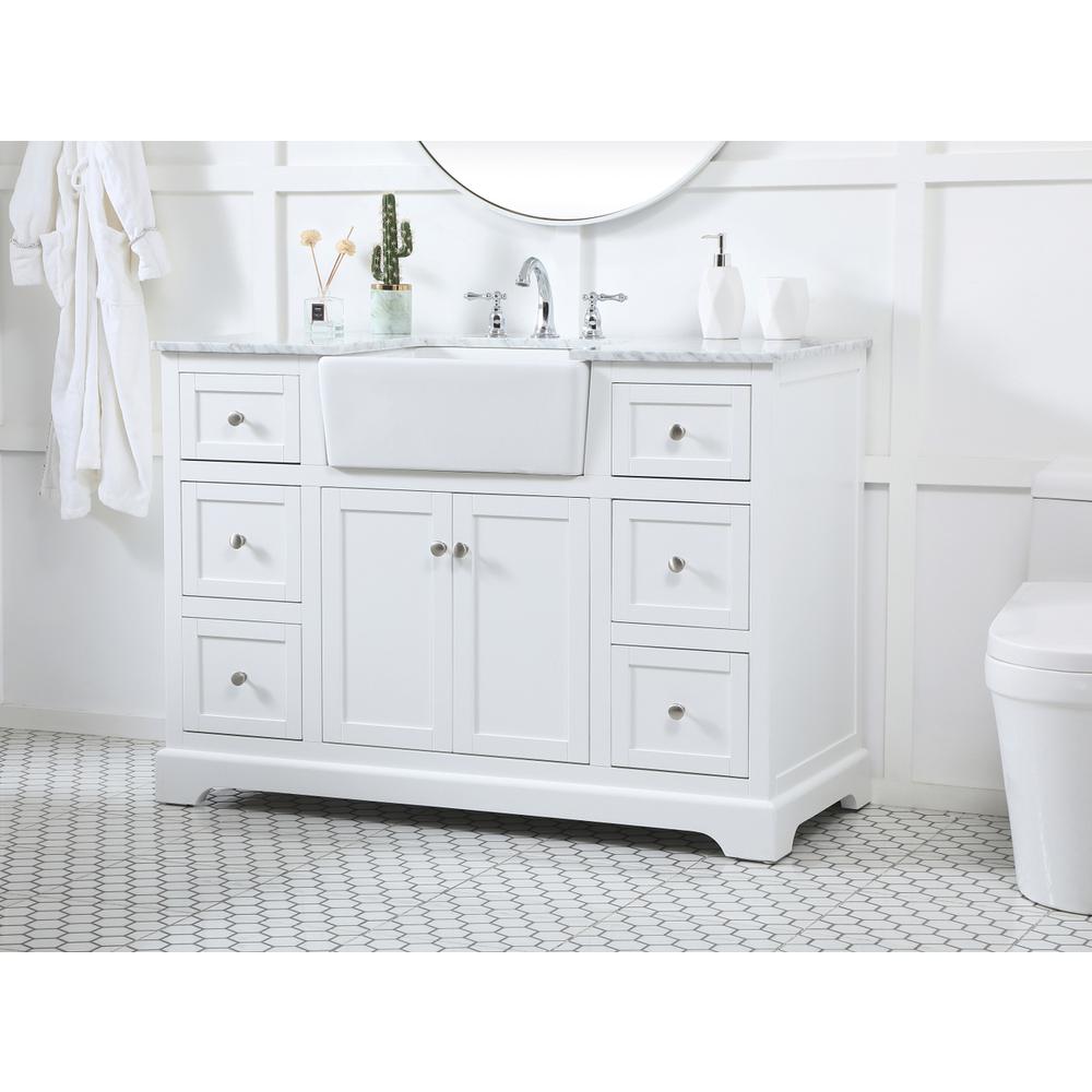 48 inch Single bathroom vanity in white. Picture 2