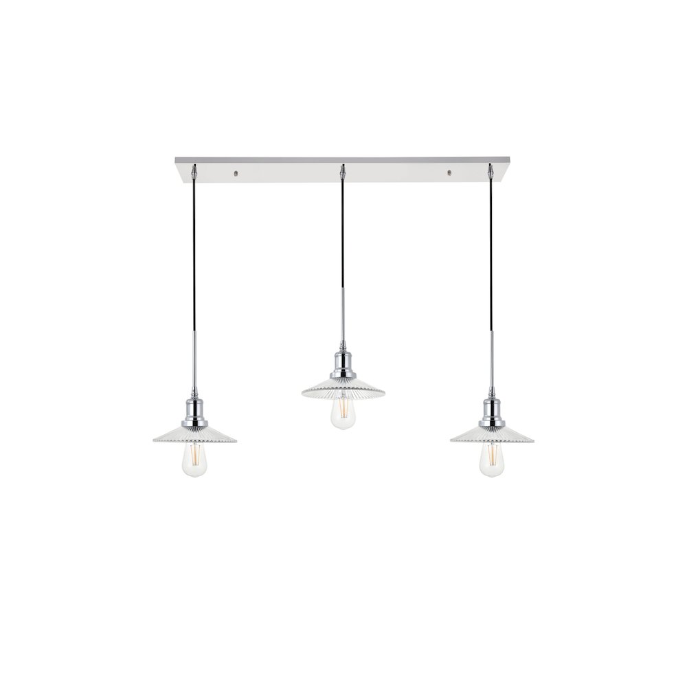 Waltz 3 Light Chrome Pendant. Picture 8