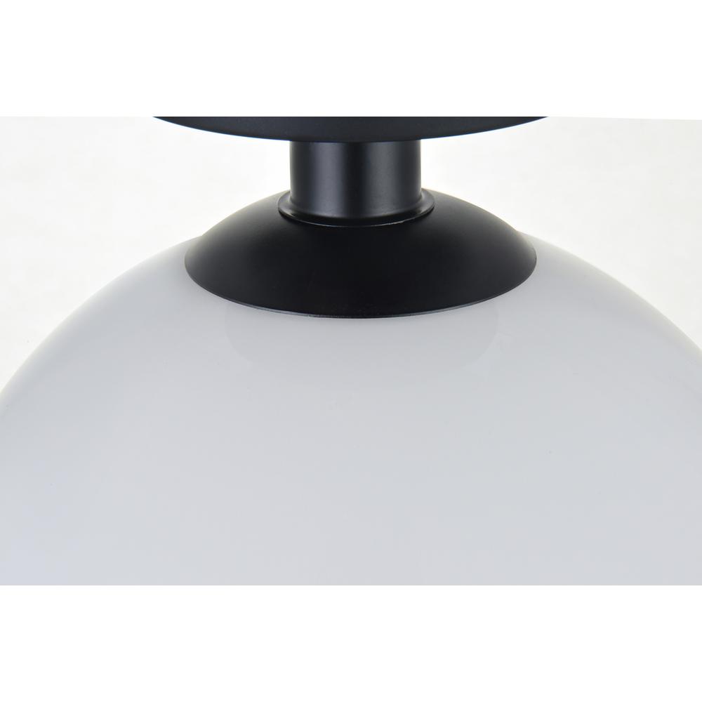 Baxter 1 Light Black Flush Mount With Frosted White Glass. Picture 5
