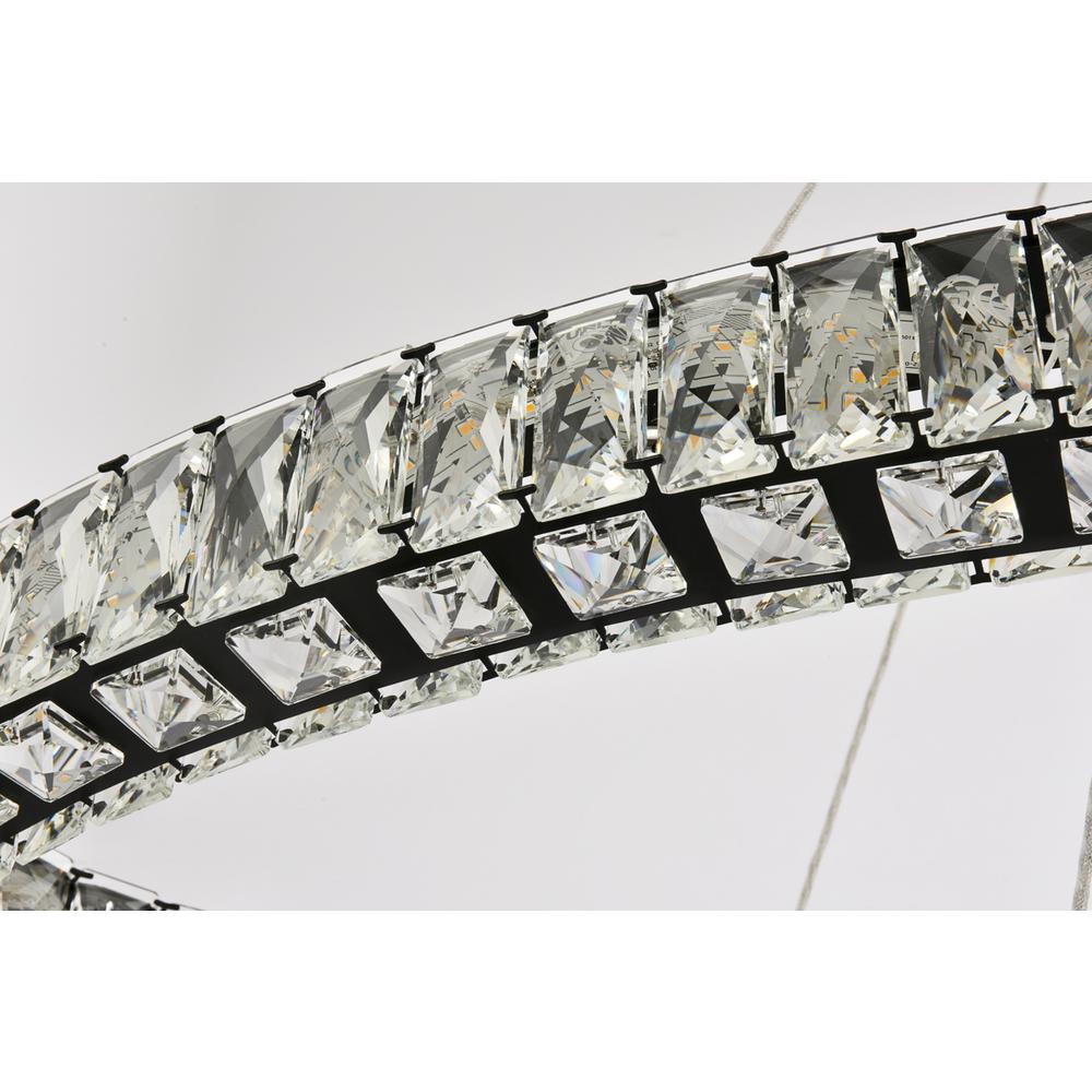 Monroe 48 inch LED oval double ring pendant in black. Picture 4
