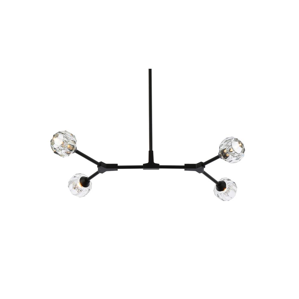 Zayne 4 Light Pendant in Black. Picture 2