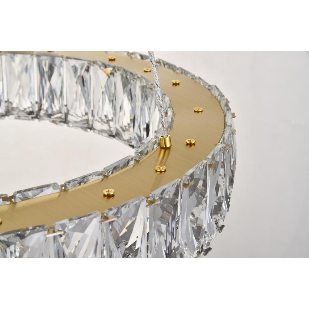 Monroe Integrated LED chip light gold Pendant Clear Royal Cut Crystal. Picture 3