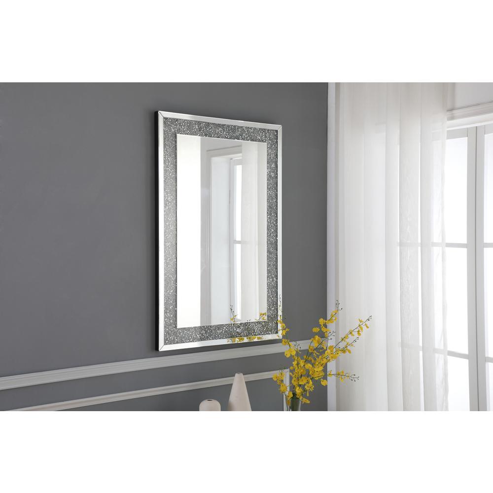 31.5 Inch Rectangle Crystal Mirror In Clear Finish. Picture 2