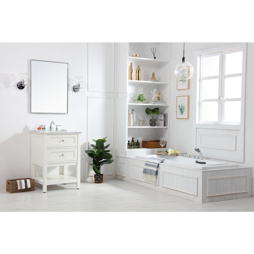 24 in. Single bathroom vanity set in White. Picture 8