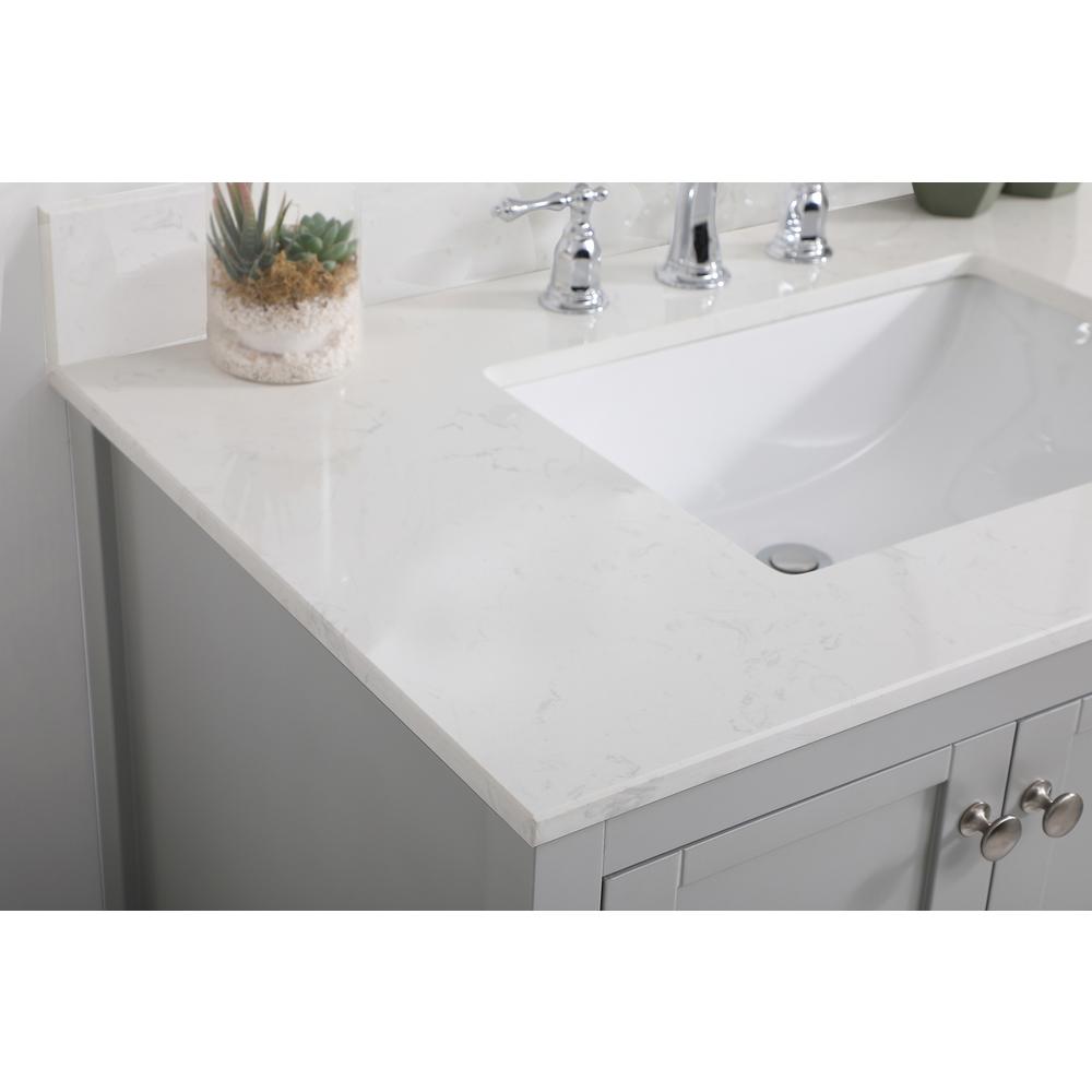 36 inch Single Bathroom Vanity in Gray with Backsplash. Picture 5