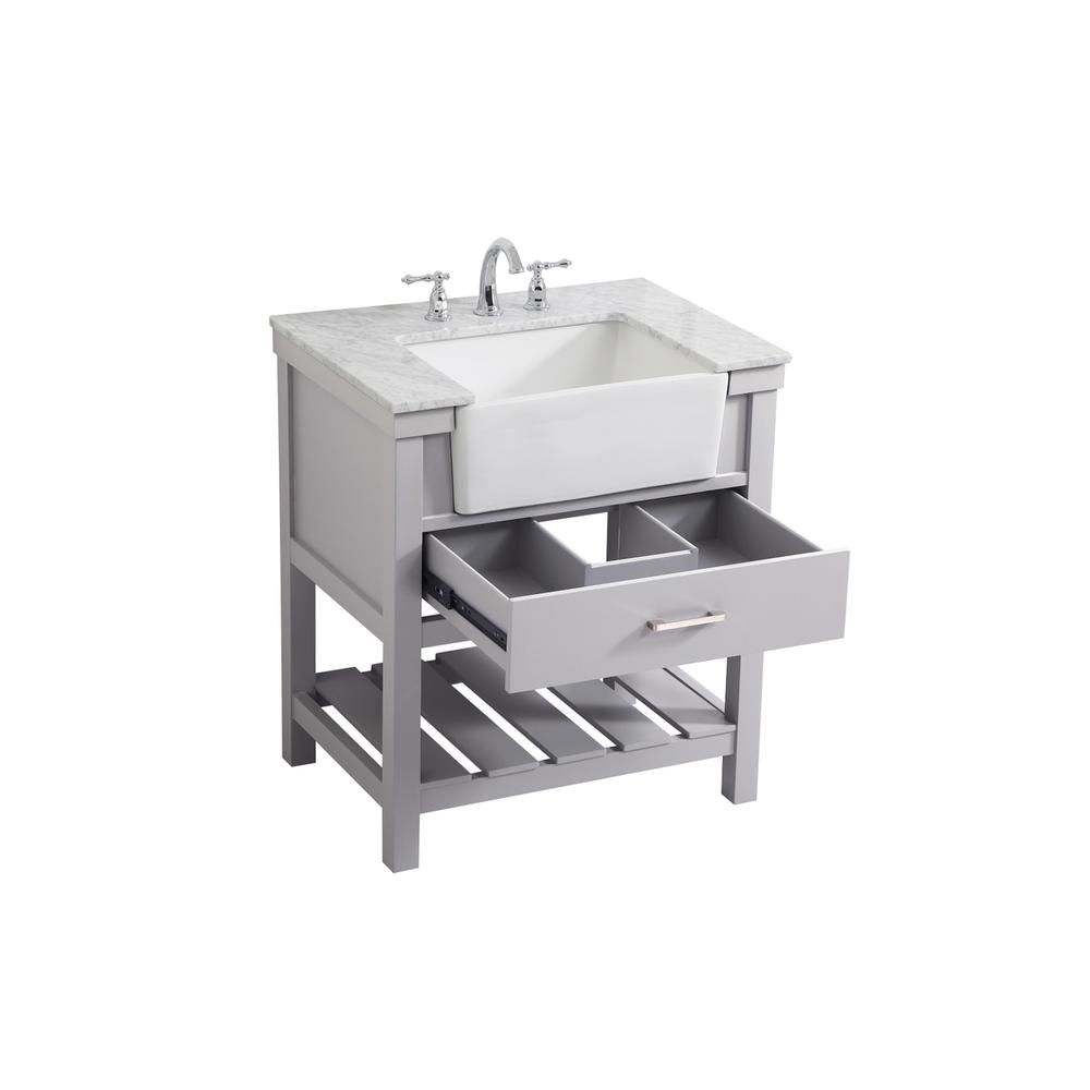30 inch Single bathroom vanity in grey. Picture 9