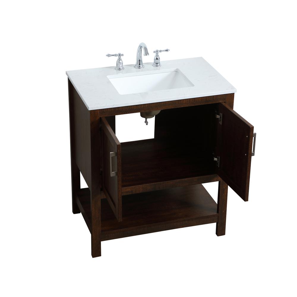 30 inch Single Bathroom Vanity in Espresso. Picture 9