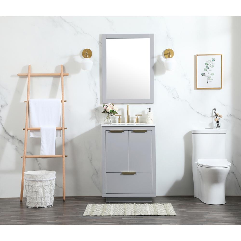 24 inch Single bathroom vanity in grey. Picture 4