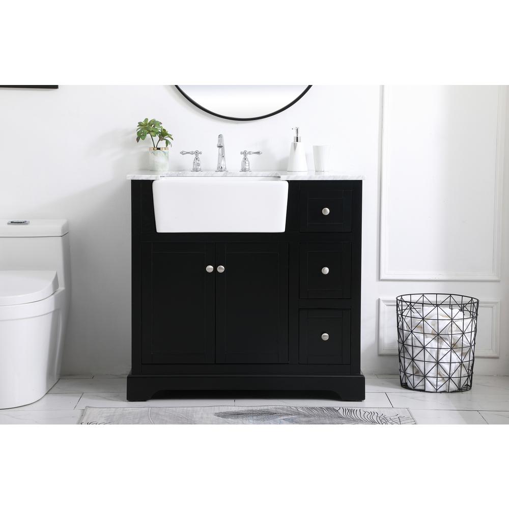 36 inch Single bathroom vanity in black. Picture 14