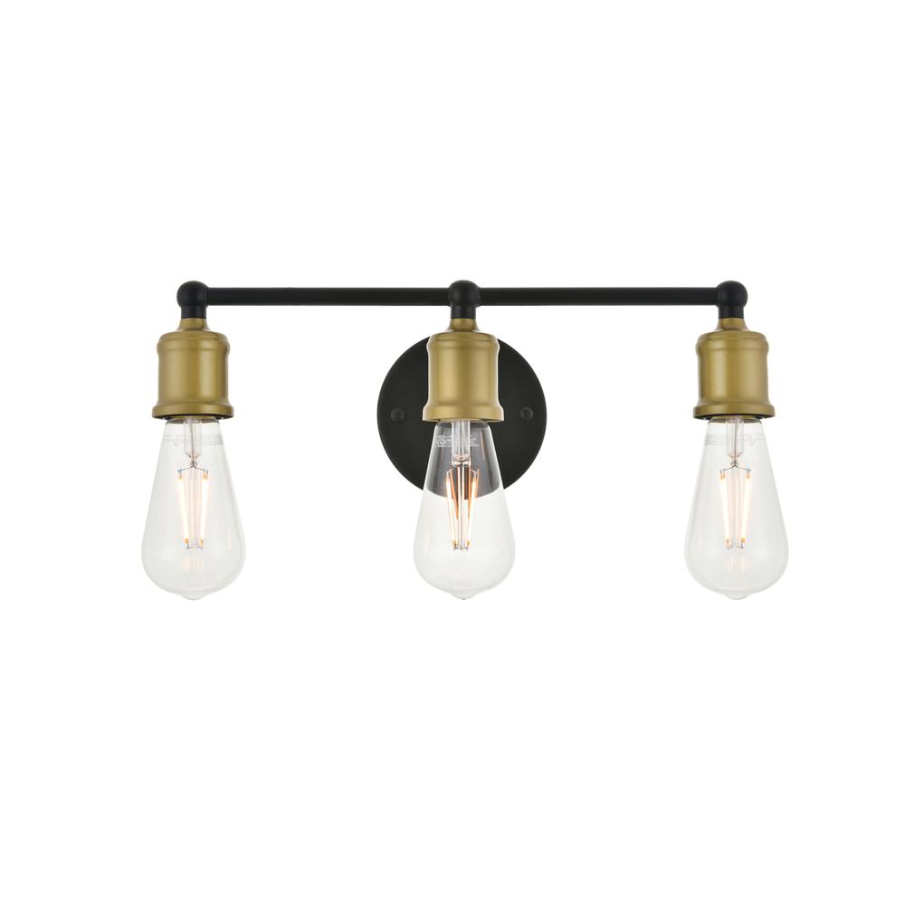 Serif 3 light brass and black Wall Sconce. Picture 1