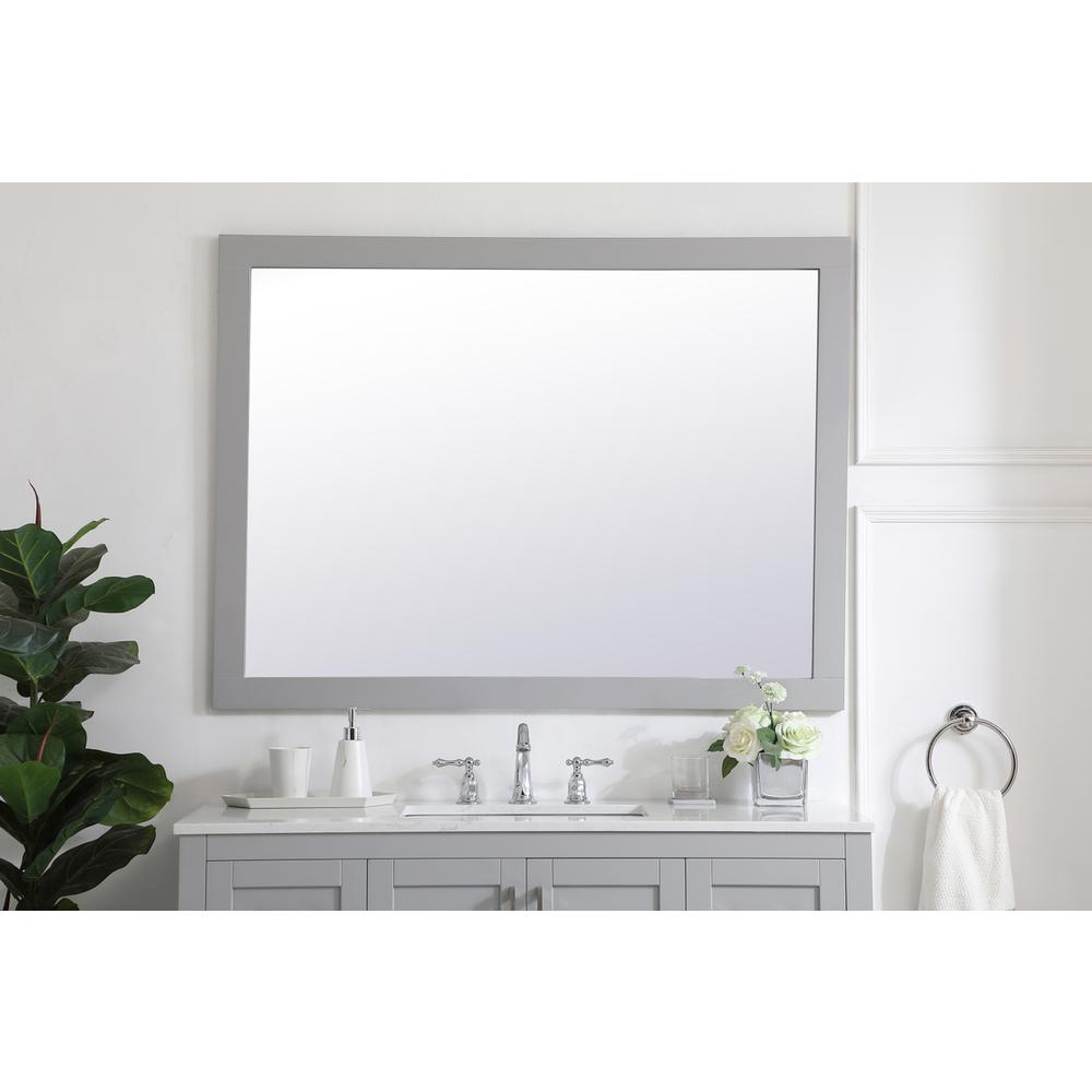 Aqua rectangle vanity mirror 48 inch in Grey. Picture 10