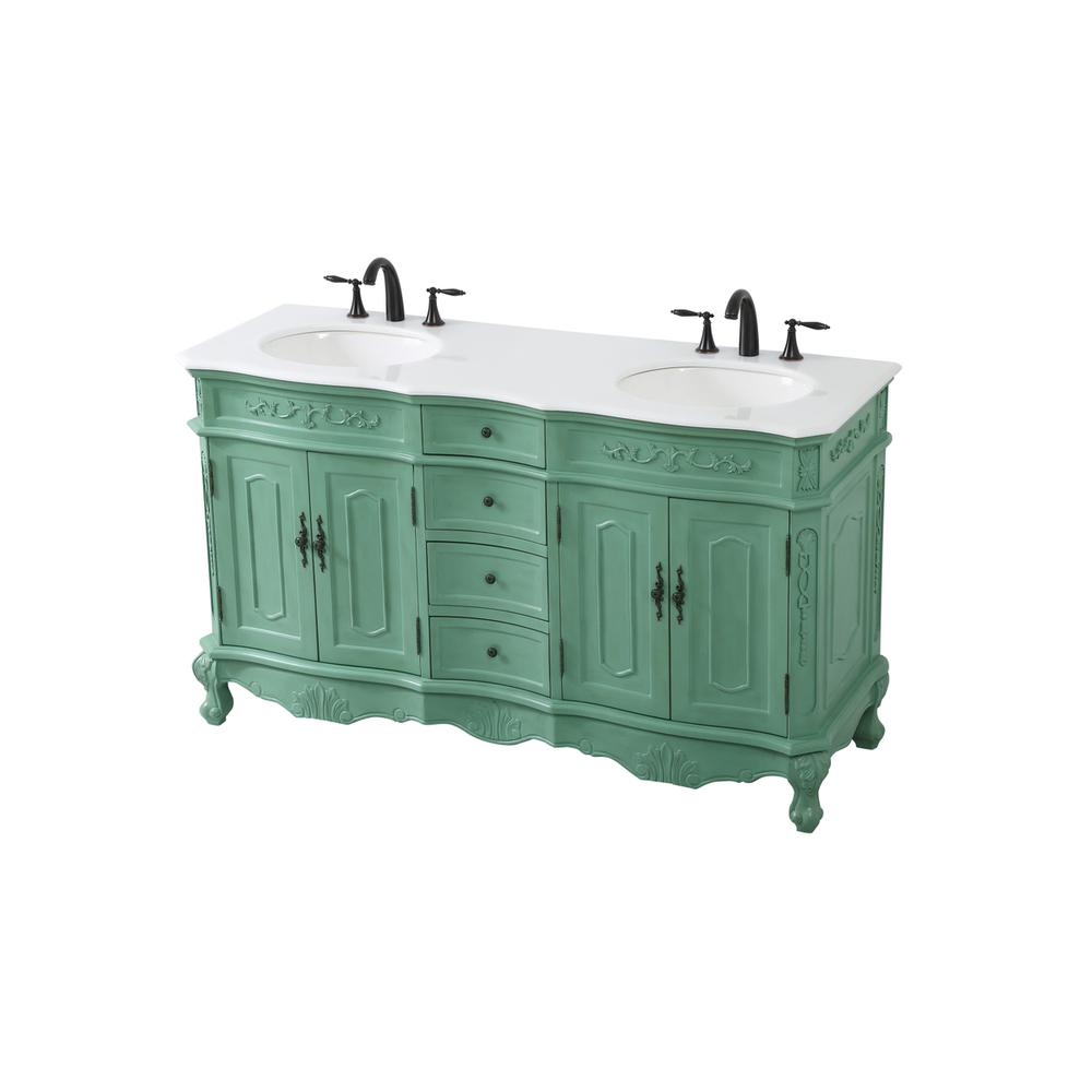 60 inch double Bathroom vanity in vintage mint. Picture 8