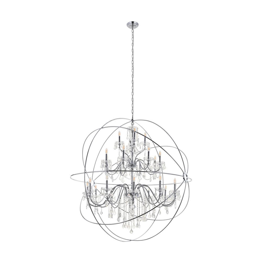 Cordelia 24 Light Chrome Crystal Pendant. Picture 6