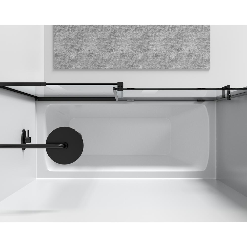 Frameless tub door 60 x 60 Matte Black. Picture 4