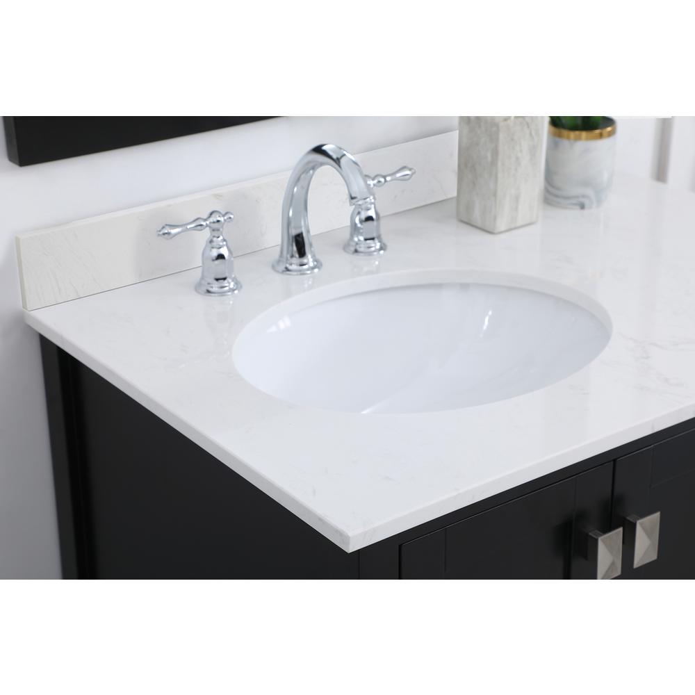 32 inch Single Bathroom Vanity in Black with Backsplash. Picture 5