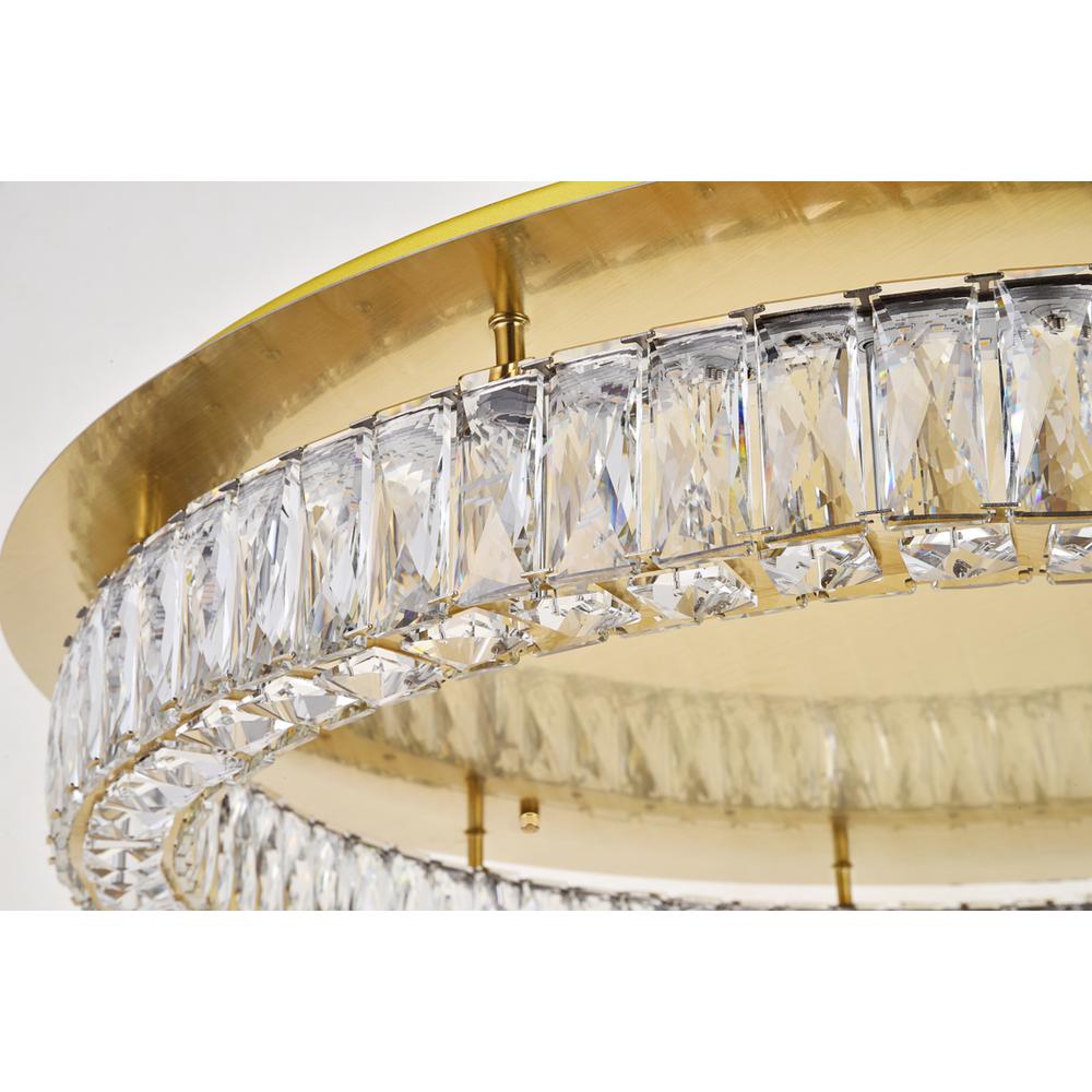 Monroe LED light Gold Flush Mount Clear Royal Cut Crystal. Picture 3