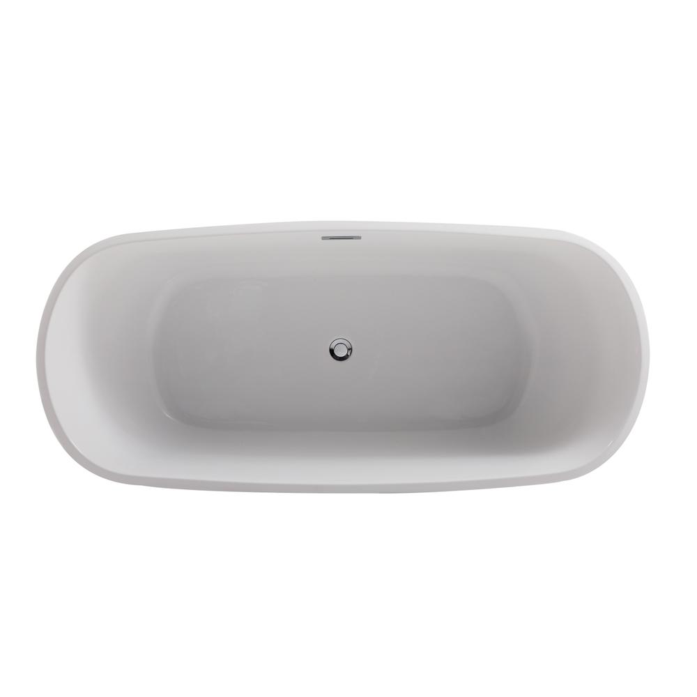 67 inch soaking bathtub in glossy white. Picture 9