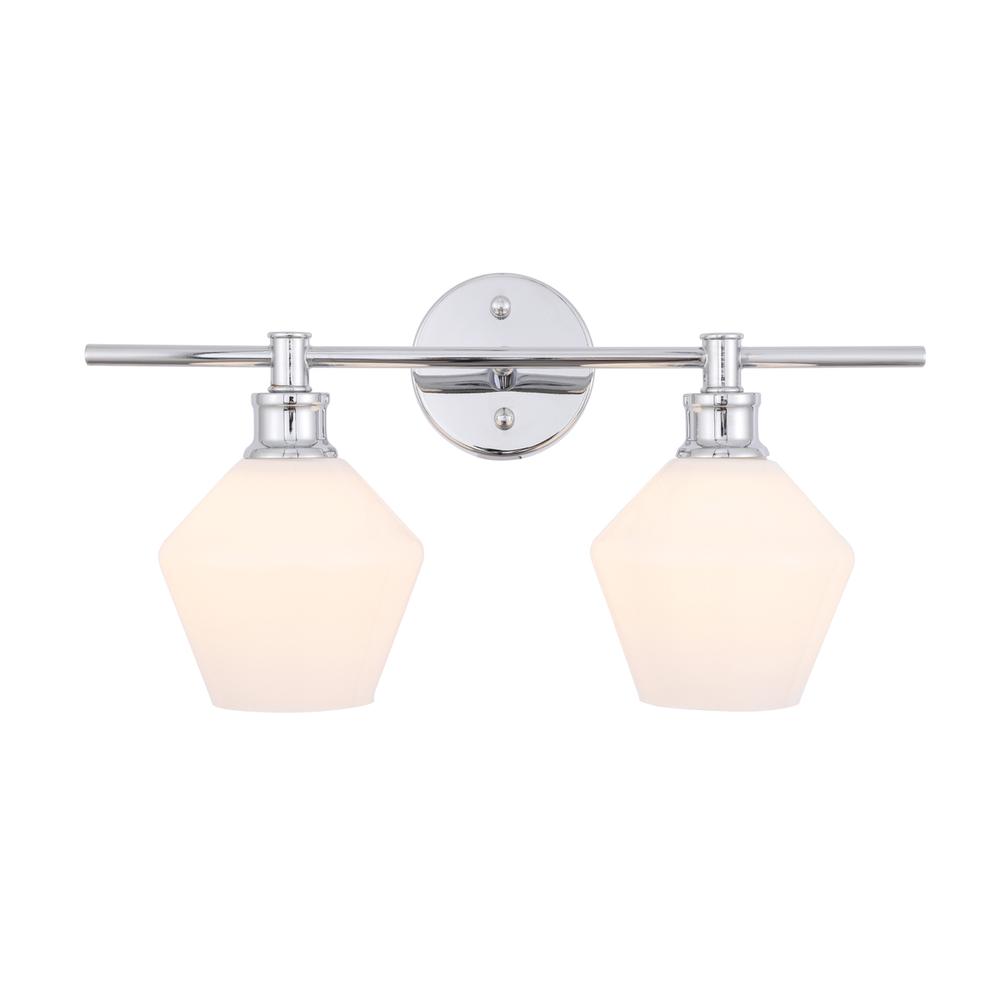 Gene 2 light Chrome and Frosted white glass Wall sconce. Picture 9