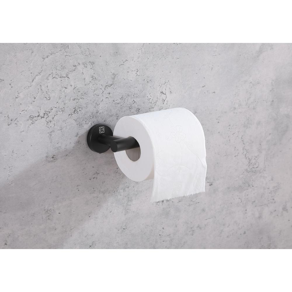 Freya 4-Piece Bathroom Hardware Set in Matte Black. Picture 4