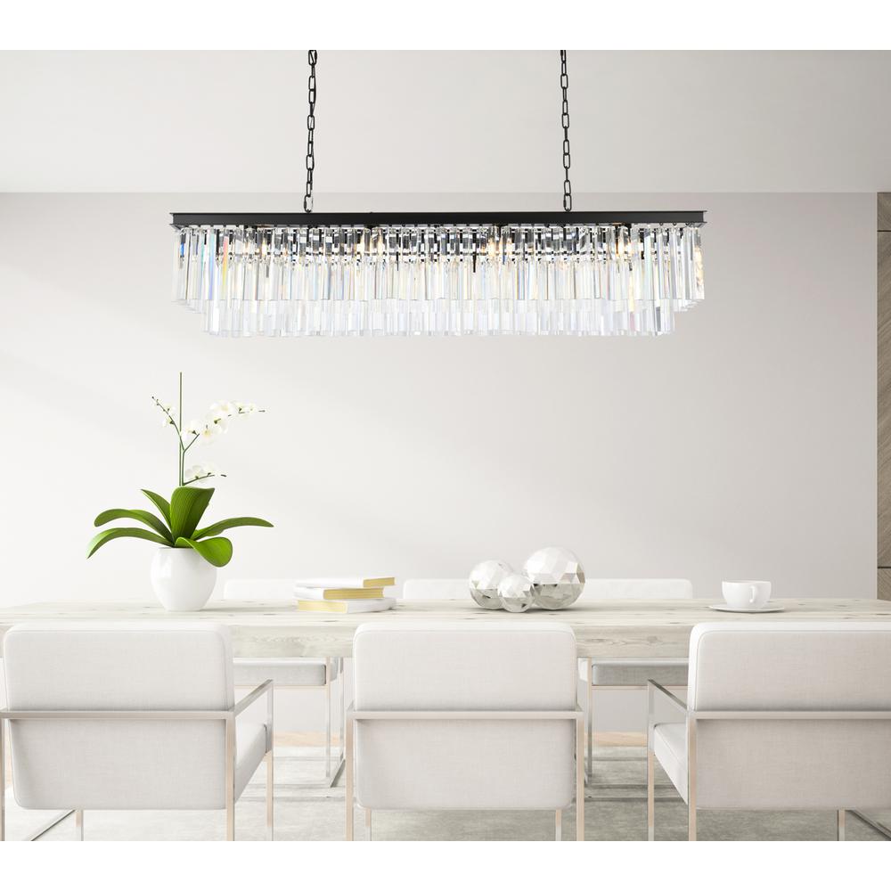 Sydney 12 light Matte Black Chandelier Clear Royal Cut Crystal. Picture 8
