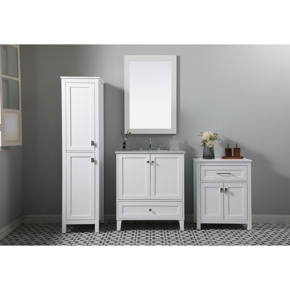 24 Inch Wide Bathroom Storage Freestanding Cabinet In White. Picture 10