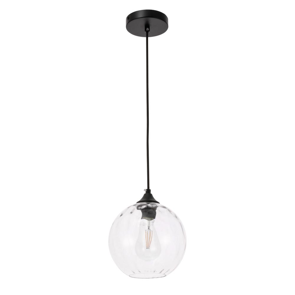 Cashel 1 light Black and Clear glass pendant. Picture 4