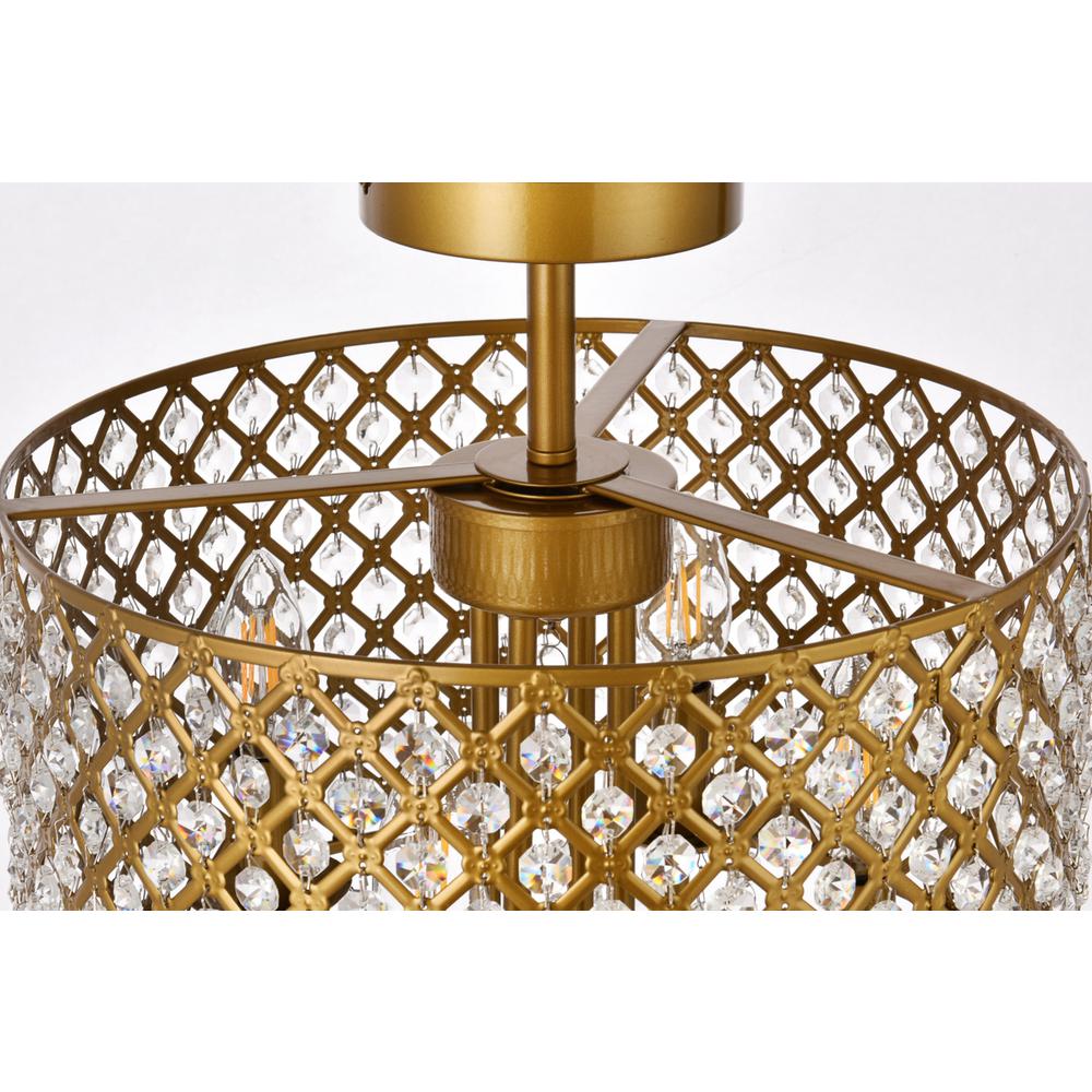 Elise 14 inch flush mount in brass. Picture 6