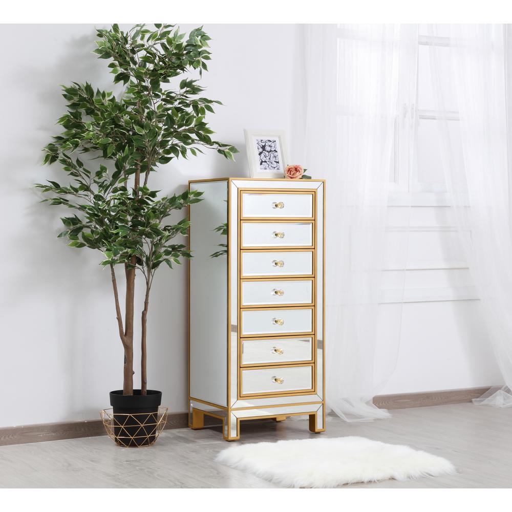 Lingerie Chest 7 drawers 18in. W x 15in. D x 42in. H in gold. Picture 2